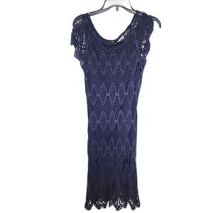 NWT Its Pink Navy Blue Lace Short Sleeve Dress Sz L